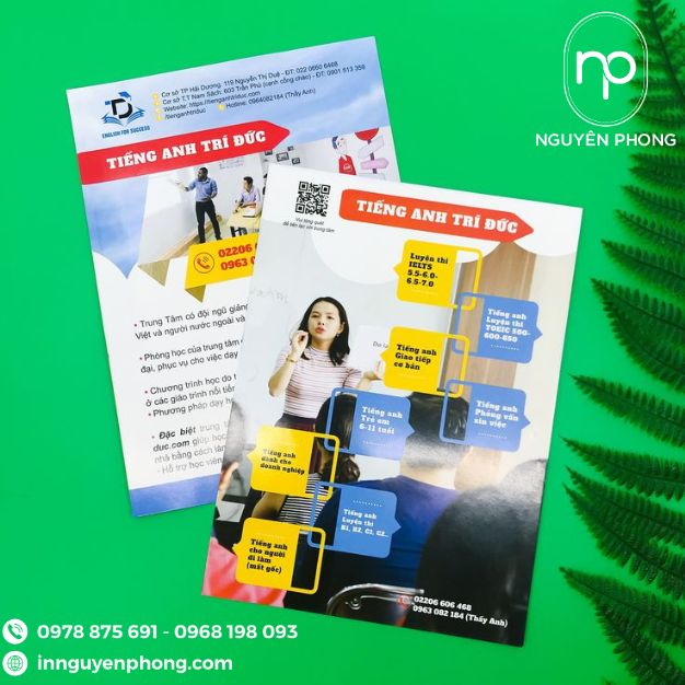 tờ rơi trung tâm tiếng anh giá rẻ